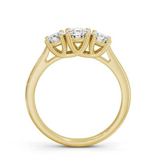 Three Stone Round Diamond Ring 18K Yellow Gold - Darnfel TH13_YG_UP
