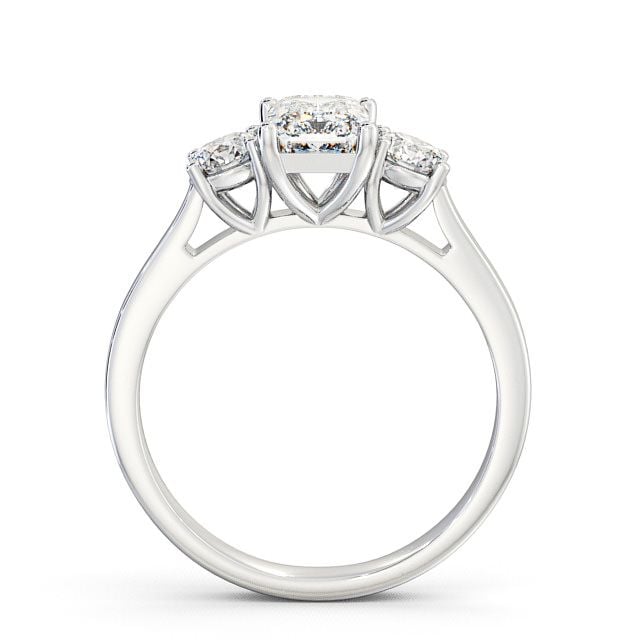 Three Stone Emerald Diamond Ring 9K White Gold - Ablington TH14_WG_UP