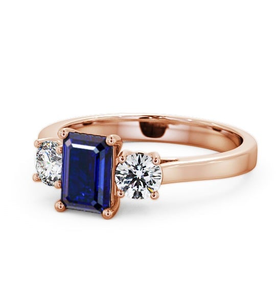  Three Stone Blue Sapphire and Diamond 1.15ct Ring 9K Rose Gold - Ablington TH14GEM_RG_BS_THUMB2 