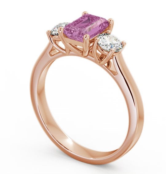 Three Stone Pink Sapphire and Diamond 1.15ct Ring 9K Rose Gold TH14GEM_RG_PS_THUMB1