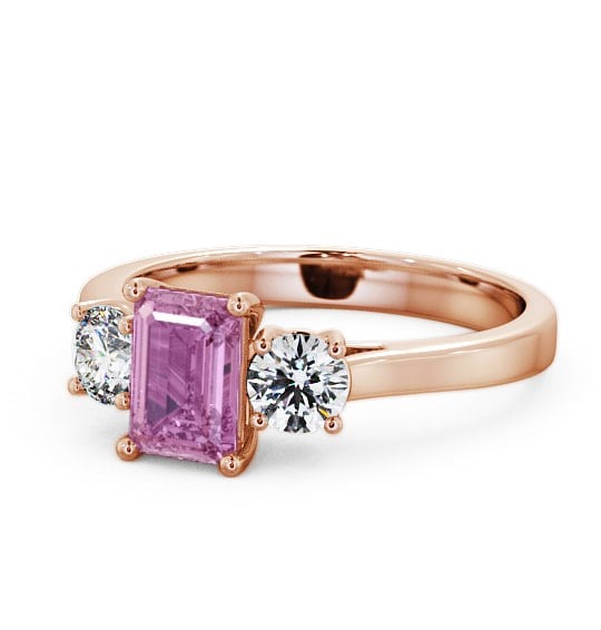  Three Stone Pink Sapphire and Diamond 1.15ct Ring 9K Rose Gold - Ablington TH14GEM_RG_PS_THUMB2 