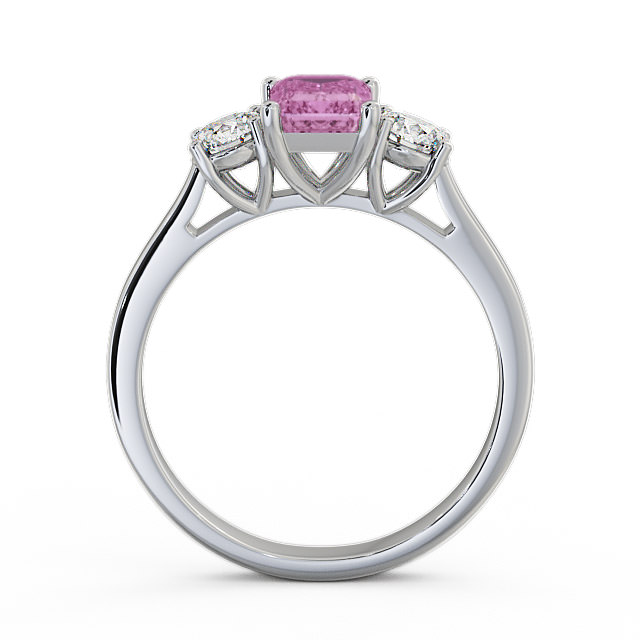 Three Stone Pink Sapphire and Diamond 1.15ct Ring 18K White Gold - Ablington TH14GEM_WG_PS_UP