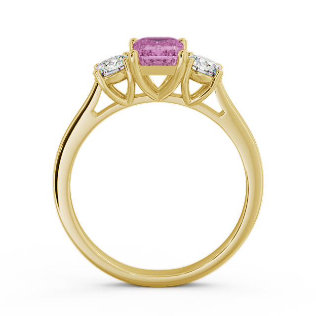 Three Stone Pink Sapphire and Diamond 1.15ct Ring 9K Yellow Gold - Ablington TH14GEM_YG_PS_UP