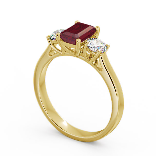 Three Stone Ruby and Diamond 1.15ct Ring 18K Yellow Gold - Ablington TH14GEM_YG_RU_SIDE