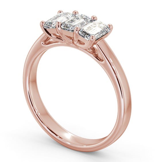  Three Stone Emerald Diamond Ring 18K Rose Gold - Dearnley TH15_RG_THUMB1 