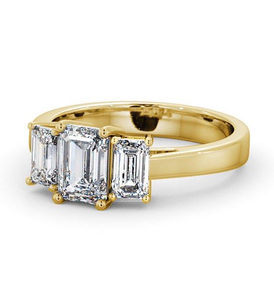 Three Stone Emerald Diamond Trilogy Ring 18K Yellow Gold TH16_YG_THUMB2 