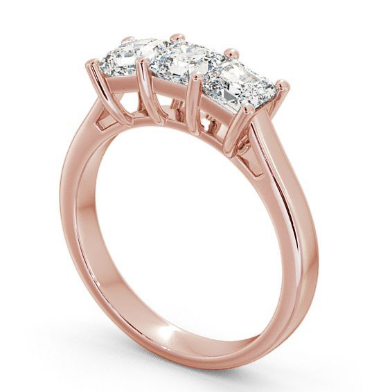 Three Stone Princess Diamond Ring 9K Rose Gold - Petham TH17_RG_THUMB1