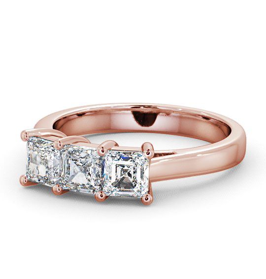  Three Stone Princess Diamond Ring 9K Rose Gold - Petham TH17_RG_THUMB2 