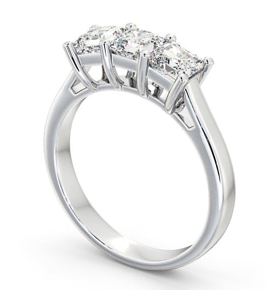 Three Stone Princess Diamond Ring Platinum - Petham TH17_WG_THUMB1