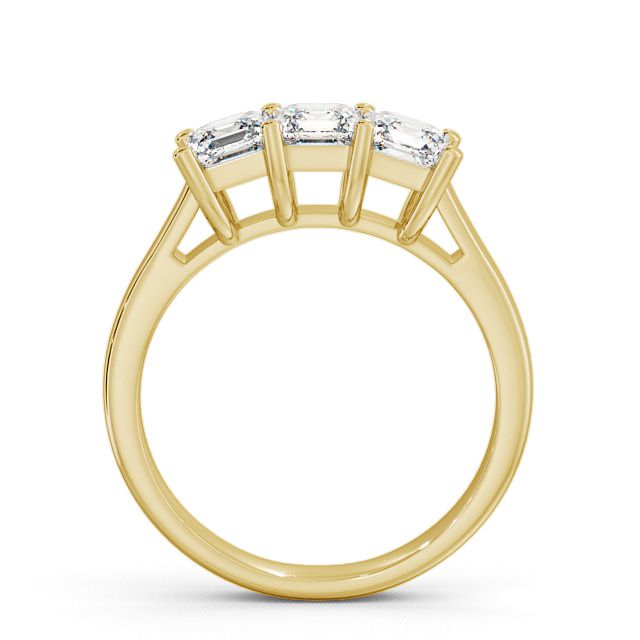 Three Stone Princess Diamond Ring 18K Yellow Gold - Petham TH17_YG_UP