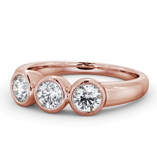  Three Stone Round Diamond Ring 9K Rose Gold - Breage TH18_RG_THUMB2 