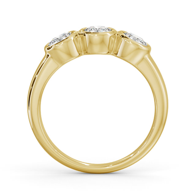 Three Stone Round Diamond Ring 18K Yellow Gold - Breage TH18_YG_UP