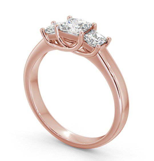 Three Stone Princess Diamond Sweeping Prongs Ring 9K Rose Gold TH1_RG_THUMB1 