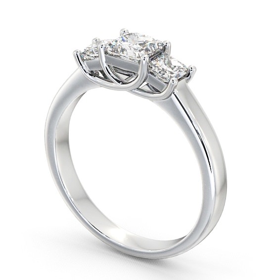 Three Stone Princess Diamond Sweeping Prongs Ring Palladium TH1_WG_THUMB1 