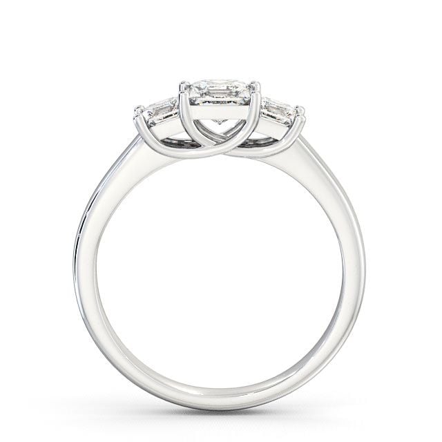 Three Stone Princess Diamond Ring 9K White Gold - Aislaby TH1_WG_UP
