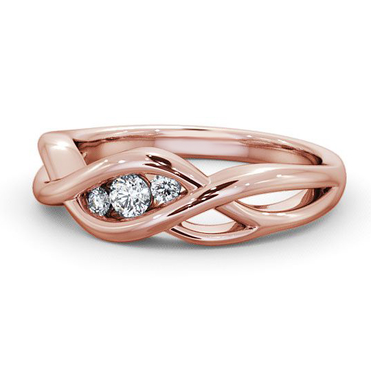 Ebley Three Stone Ring Round Diamond 0.15ct Twisted Band TH21_RG_THUMB2 