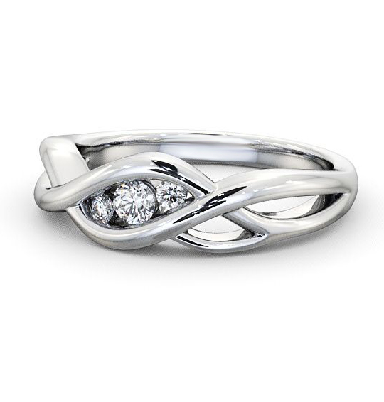 Ebley Three Stone Ring Round Diamond 0.15ct Twisted Band TH21_WG_THUMB2 