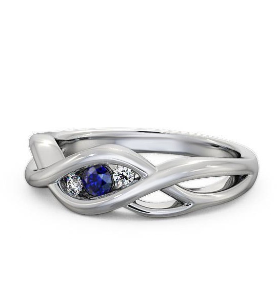 Ebley Three Stone Gemstone and Diamond Ring 0.13ct TH21GEM_WG_BS_THUMB2 