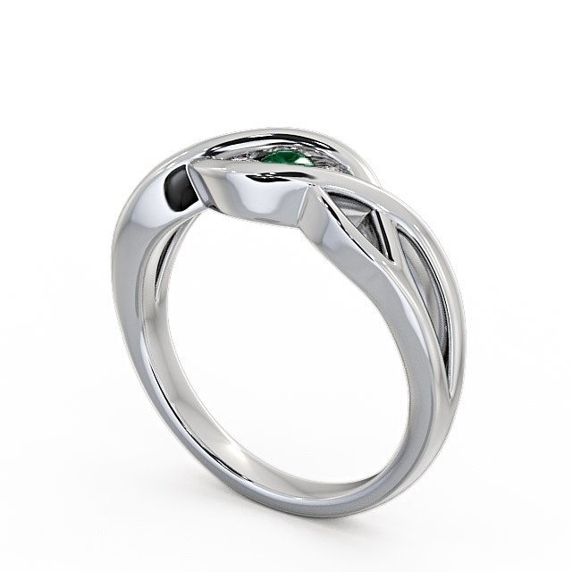 Three Stone Emerald and Diamond 0.11ct Ring Platinum - Ebley