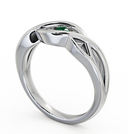 Three Stone Emerald and Diamond 0.11ct Ring Palladium - Ebley TH21GEM_WG_EM_THUMB1