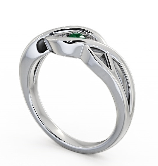 Three Stone Emerald and Diamond 0.11ct Ring Platinum TH21GEM_WG_EM_THUMB1