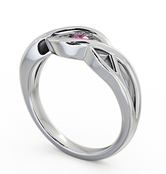 Three Stone Pink Sapphire and Diamond 0.13ct Ring 18K White Gold TH21GEM_WG_PS_THUMB1