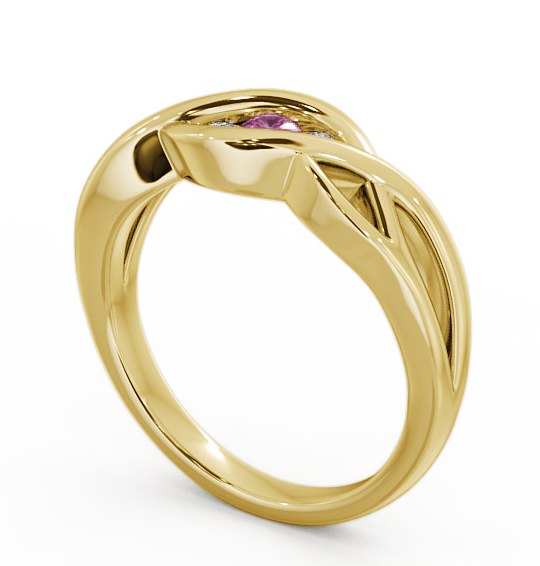 Three Stone Pink Sapphire and Diamond 0.13ct Ring 18K Yellow Gold TH21GEM_YG_PS_THUMB1