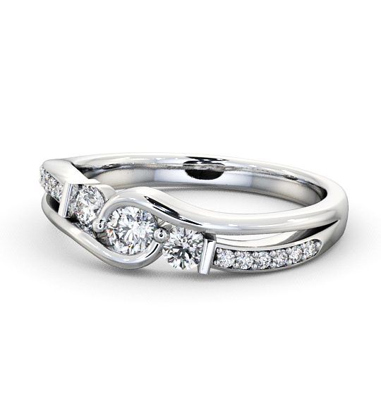 Three Stone Round Diamond Channel Set Ring 18K White Gold with Channel Set Side Stones TH22_WG_THUMB2 