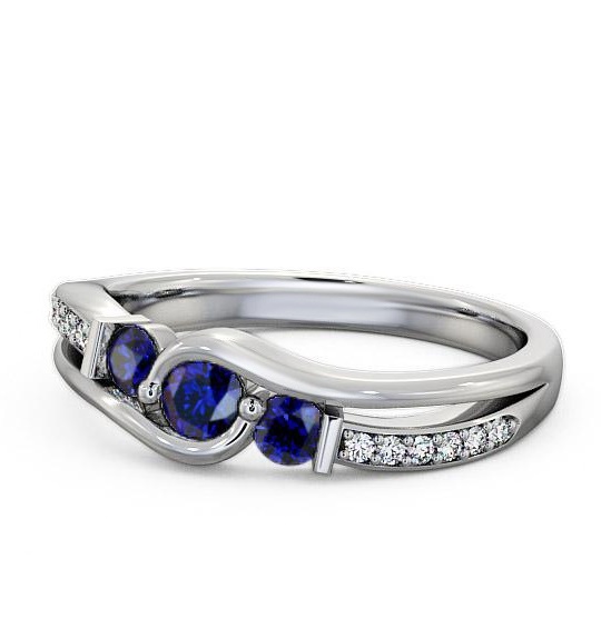 Daviot Three Stone Ring Gemstone and Diamond 0.38ct TH22GEM_WG_BS_THUMB2 