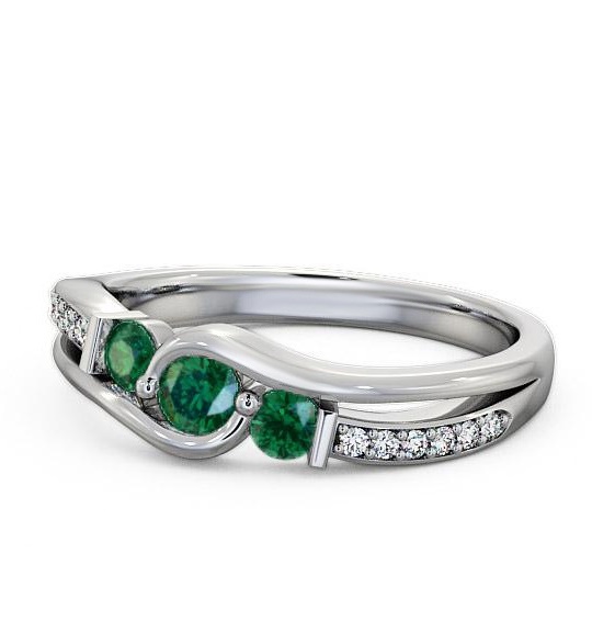 Daviot Three Stone Ring Gemstone and Diamond 0.38ct TH22GEM_WG_EM_THUMB2 