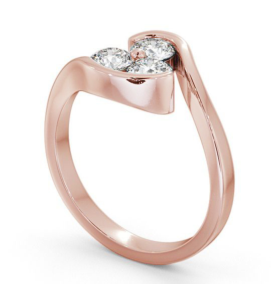 Three Stone Round Diamond Trilogy Ring 18K Rose Gold TH24_RG_THUMB1