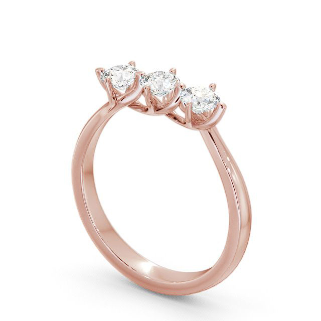 Three Stone Round Diamond Ring 9K Rose Gold - Arrington TH26_RG_SIDE