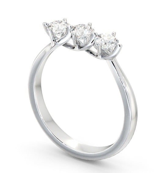 Three Stone Round Diamond Ring 9K White Gold - Arrington TH26_WG_THUMB1