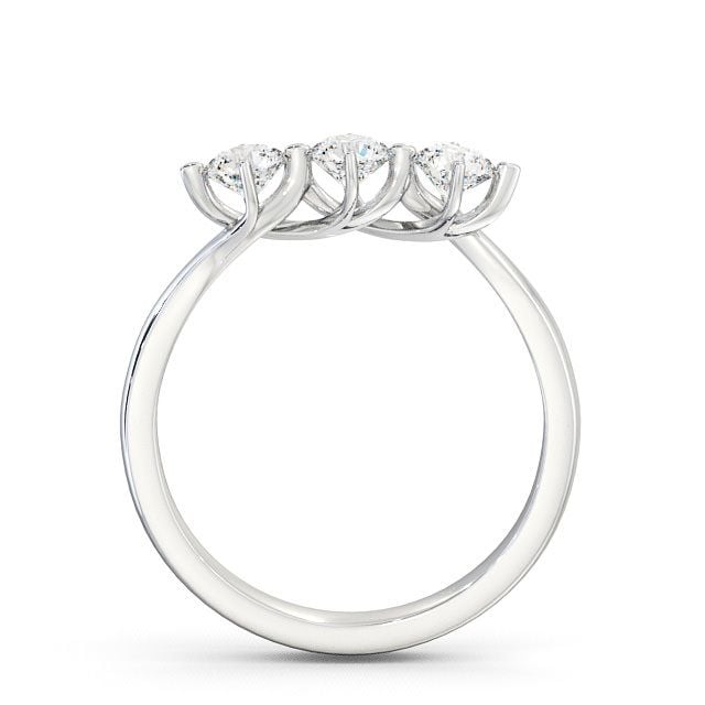 Three Stone Round Diamond Ring 9K White Gold - Arrington TH26_WG_UP