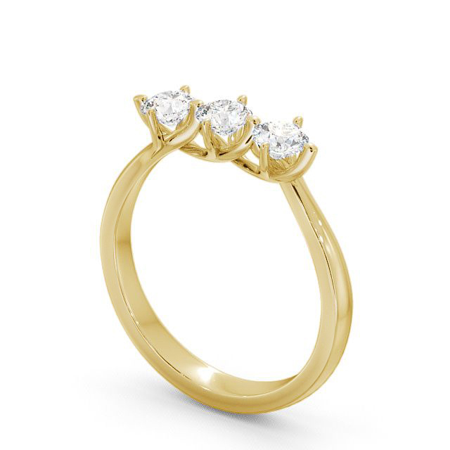 Three Stone Round Diamond Ring 9K Yellow Gold - Arrington TH26_YG_SIDE