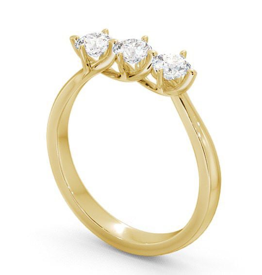 Three Stone Round Diamond Ring 18K Yellow Gold - Arrington TH26_YG_THUMB1