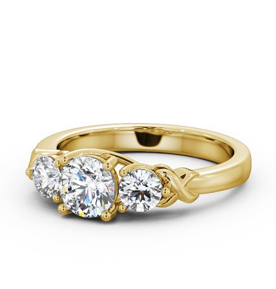  Three Stone Round Diamond Ring 9K Yellow Gold - Pisa TH27_YG_THUMB2 