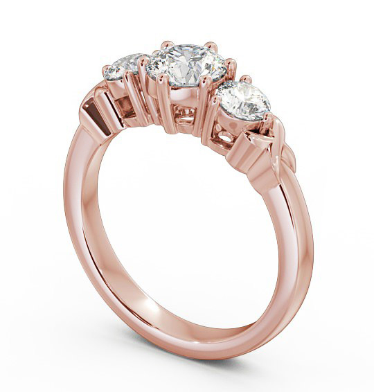 Three Stone Round Diamond Criss Cross Trilogy Ring 18K Rose Gold TH28_RG_THUMB1 