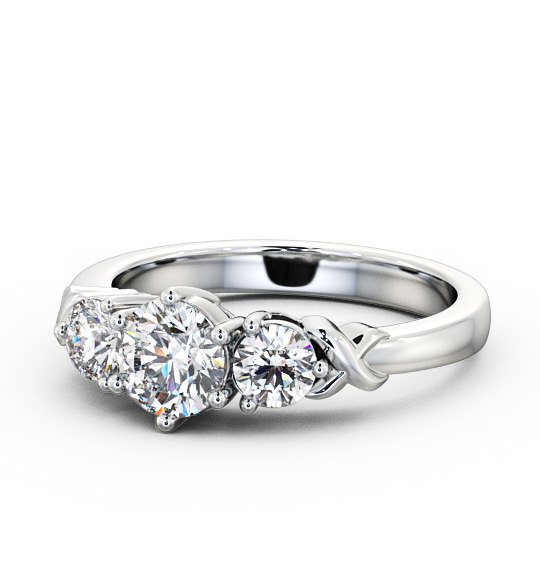  Three Stone Round Diamond Ring 18K White Gold - Kirsten TH28_WG_THUMB2 