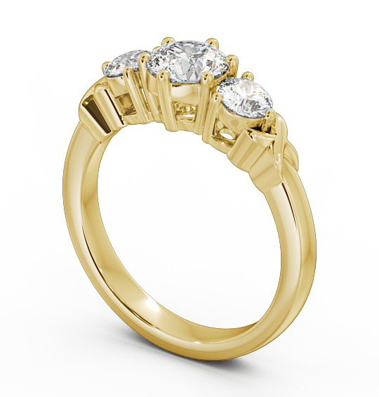  Three Stone Round Diamond Ring 18K Yellow Gold - Kirsten TH28_YG_THUMB1 