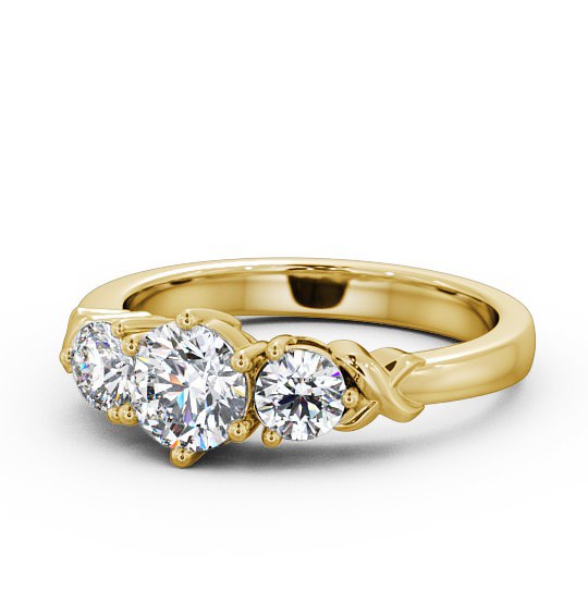  Three Stone Round Diamond Ring 18K Yellow Gold - Kirsten TH28_YG_THUMB2 