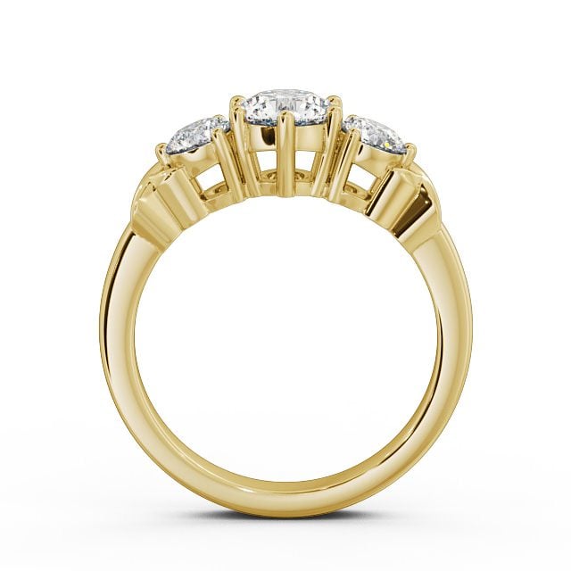 Three Stone Round Diamond Ring 9K Yellow Gold - Kirsten TH28_YG_UP