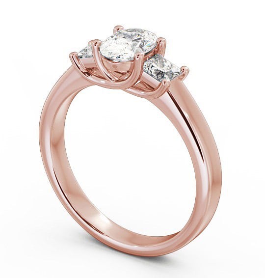 Three Stone Oval Diamond Sweeping Prongs Trilogy Ring 18K Rose Gold TH29_RG_THUMB1 