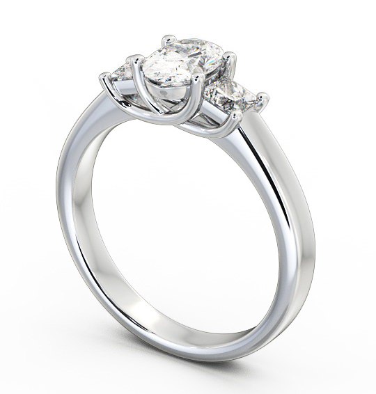 Three Stone Oval Diamond Ring 18K White Gold - Claudia TH29_WG_THUMB1