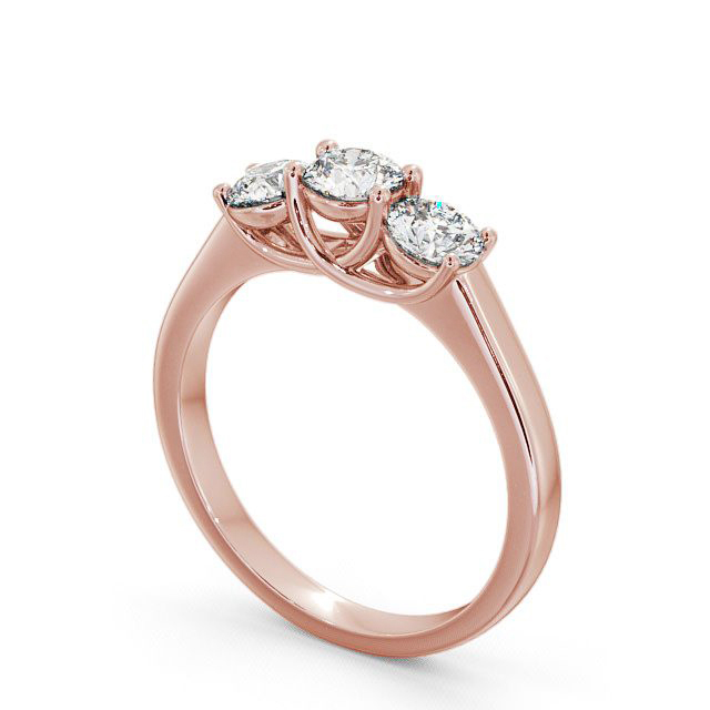 Three Stone Round Diamond Ring 9K Rose Gold - Aberfoyle TH2_RG_SIDE