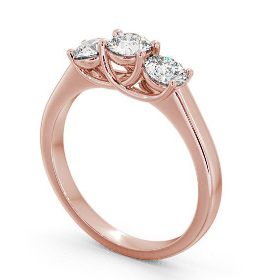 Three Stone Round Diamond Sweeping Prongs Ring 18K Rose Gold TH2_RG_THUMB1