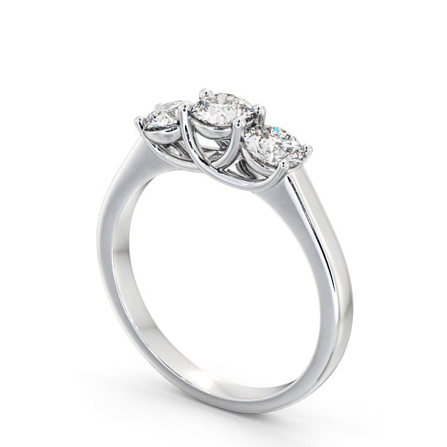 Three Stone Round Diamond Ring Platinum - Aberfoyle TH2_WG_SIDE