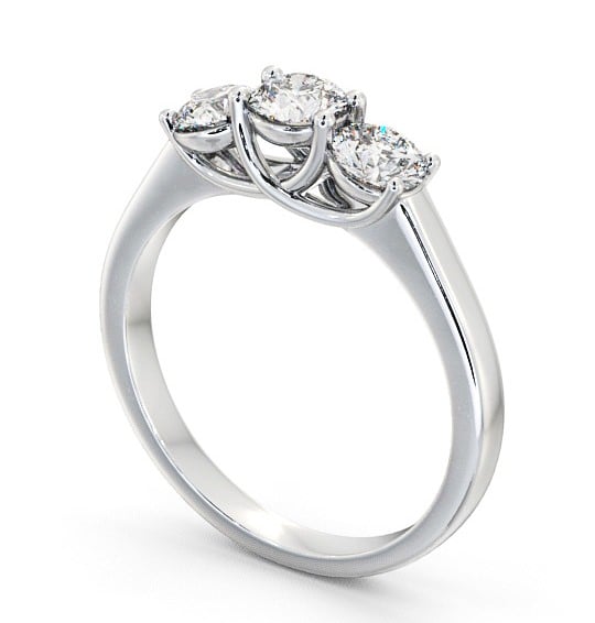 Three Stone Round Diamond Sweeping Prongs Ring Platinum TH2_WG_THUMB1