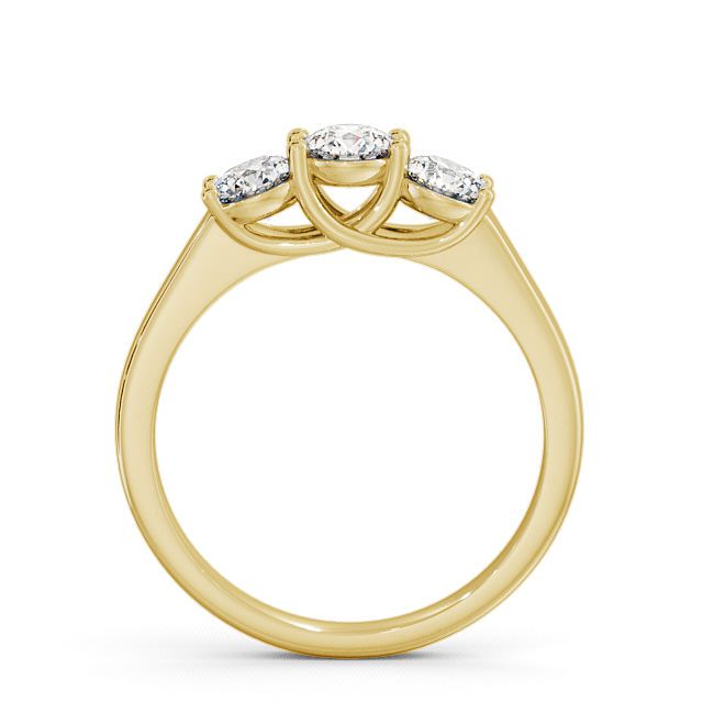 Three Stone Round Diamond Ring 9K Yellow Gold - Aberfoyle TH2_YG_UP