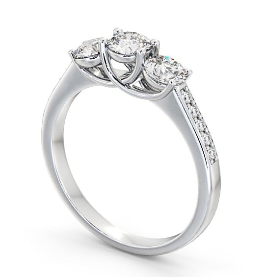 Three Stone Round Diamond Trilogy Ring Platinum with Channel Set Side Stones TH2S_WG_THUMB1 